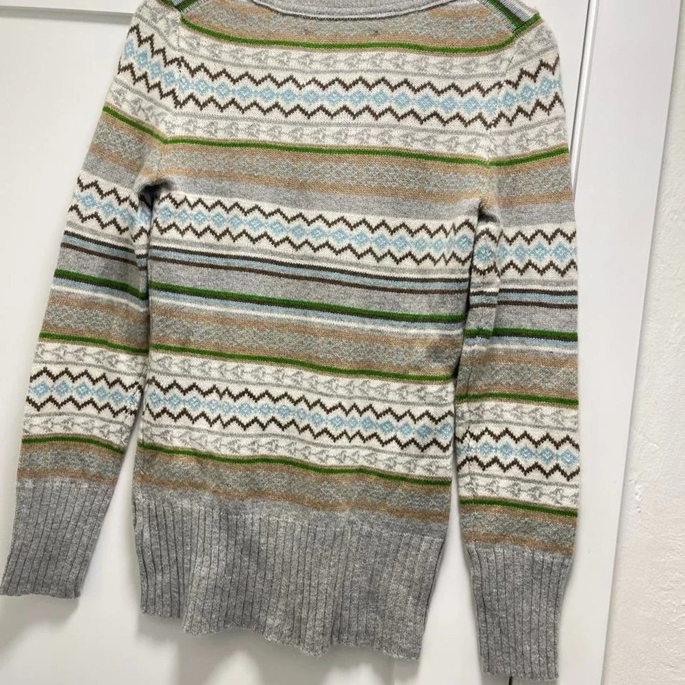 Vintage Dead stock Y2K Old Navy Women's S Festive Stripe Lambswool Blend Sweater